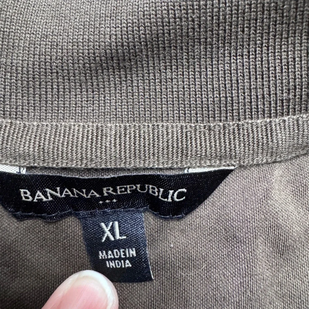 Banana Republic Mens XL Olive Green Cotton Short Sleeve Polo Shirt Classic Fit